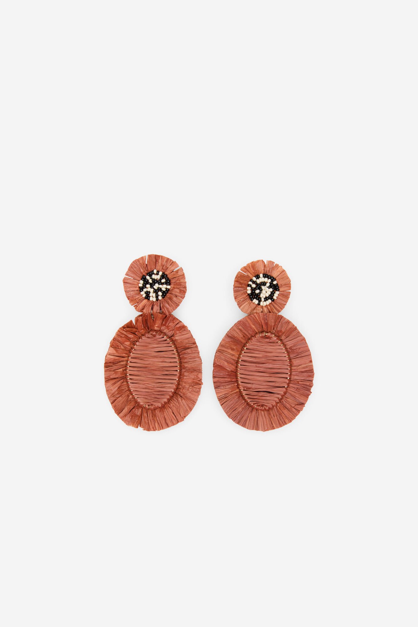 Cortefiel Long raffia earrings