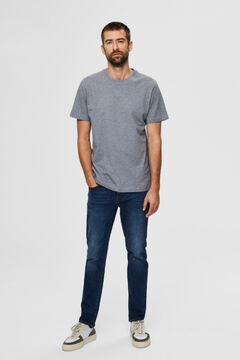 Cortefiel Short-sleeved 100% organic cotton T-shirt Gray
