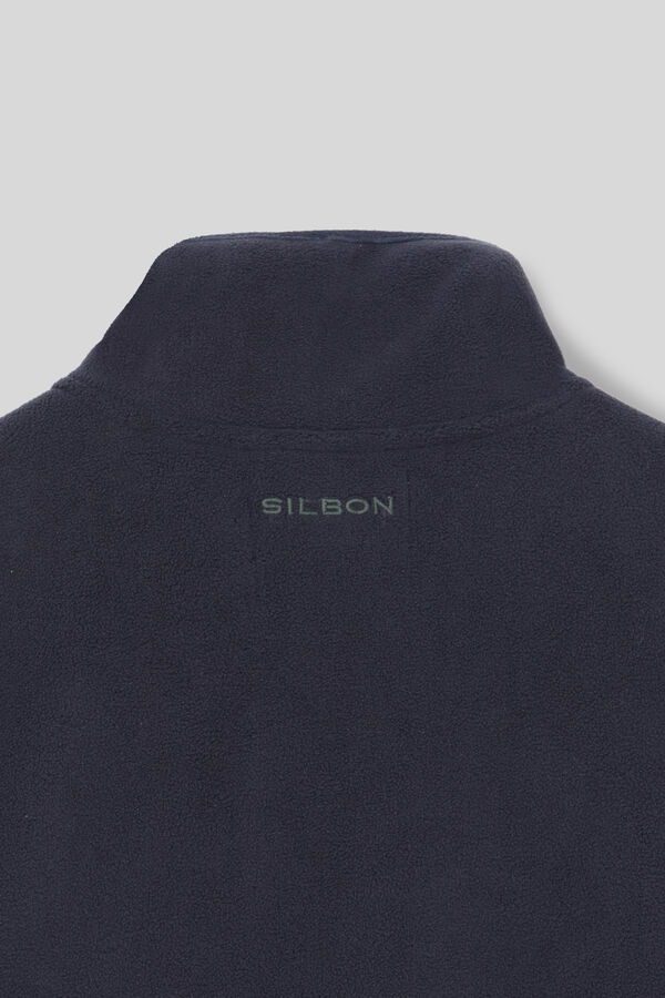 Silbon Silbon navy blue fleece gilet Navy