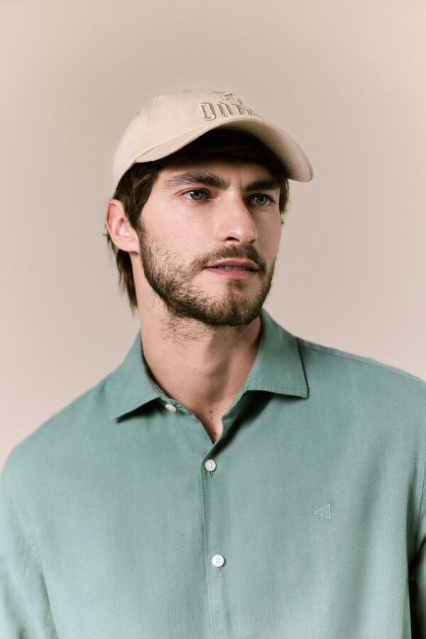 OOTO Cotton linen long sleeve shirt Green