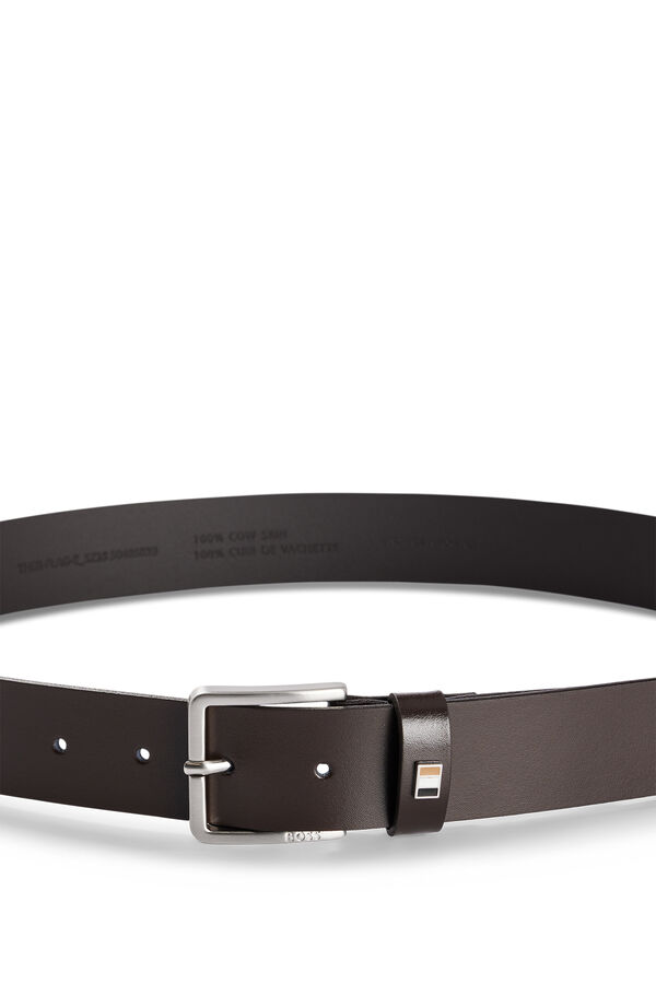 Cortefiel Leather belt Dark brown