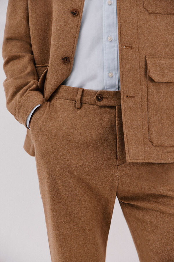 Cortefiel Pantalón lana camel Camel