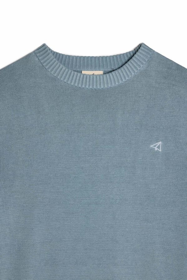 Cortefiel Cotton round neck jumper Blue