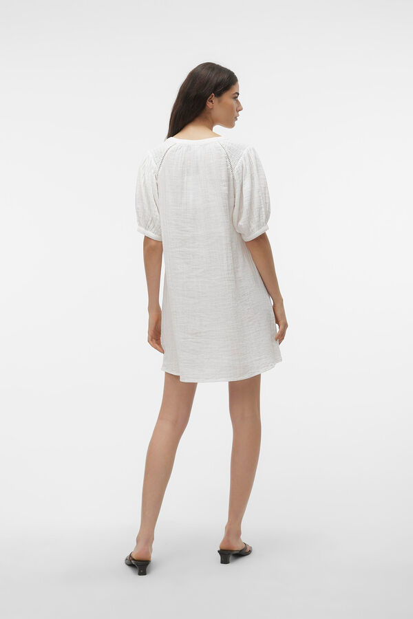 Cortefiel Short cotton dress  White