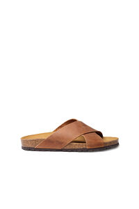 Cortefiel Organic leather sandals Brown