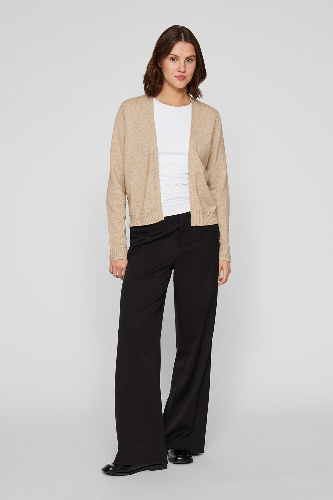Vila Long jersey-knit cardigan with viscose