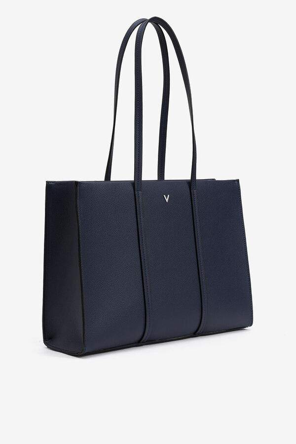 Cortefiel Faux leather shopper bag Blue