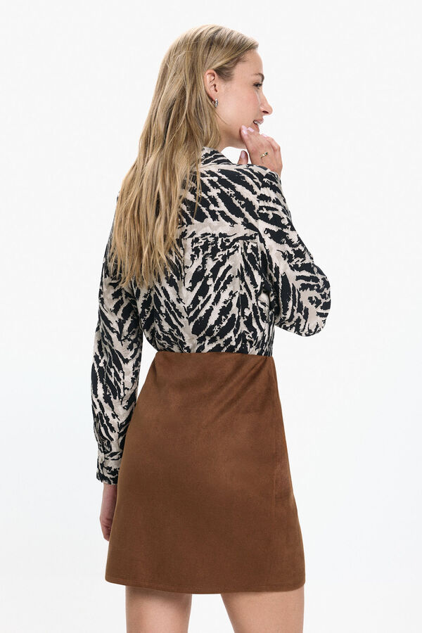 Vero Moda Camurça curta efeito saia Castanho