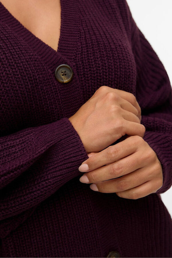 Vero Moda Curve Cárdigan de punto frío talla grande Morado