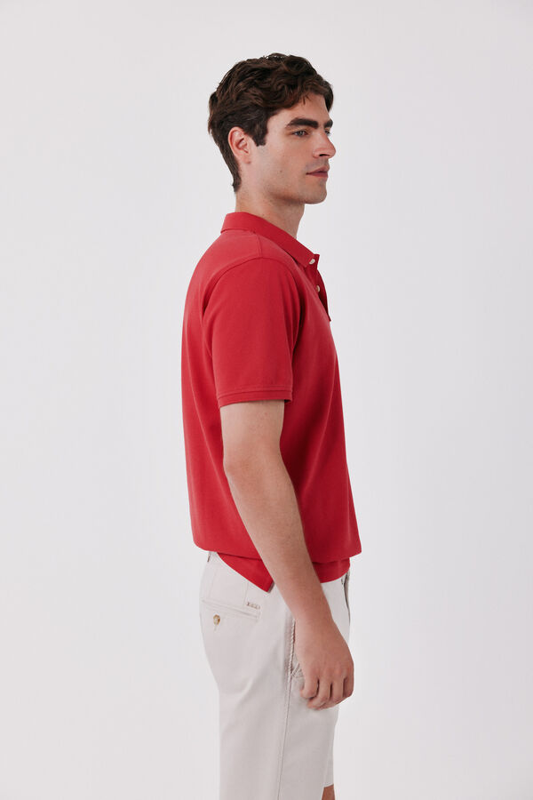 Cortefiel Piqu&eacute; basic polo shirt Red