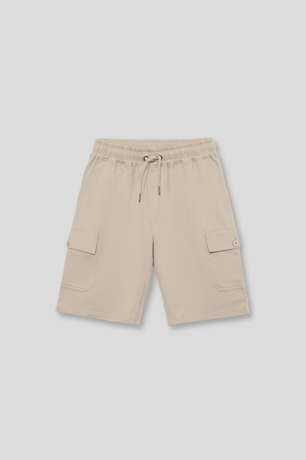 Street Monkey Malha de carga das Bermudas Tostado