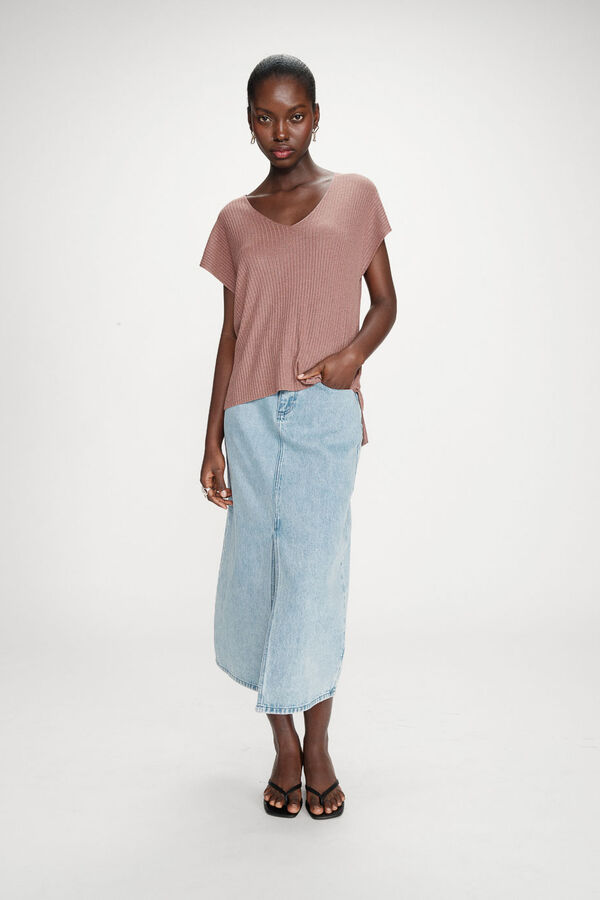 Grace & Mila Top de malha Lurex Laranja