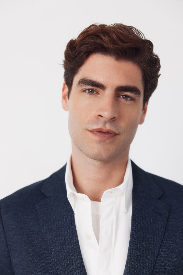 Cortefiel Blazer jersey-knit structure Blue