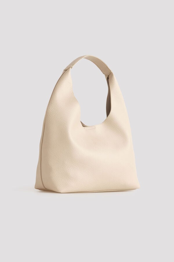 Cortefiel Basic hobo bag Ivory