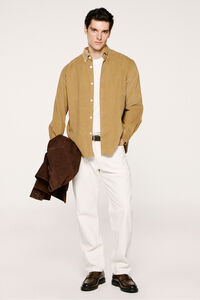Selected Camisa de veludo cotelê 100% algodão orgânico 