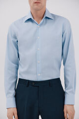 Cortefiel Easy iron houndstooth dress shirt Blue