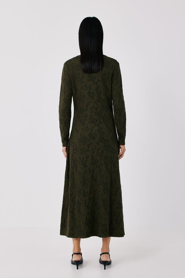 Cortefiel Jacquard dress Kaki