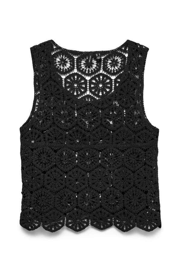 Vero Moda Top sem mangas em crochet Preto