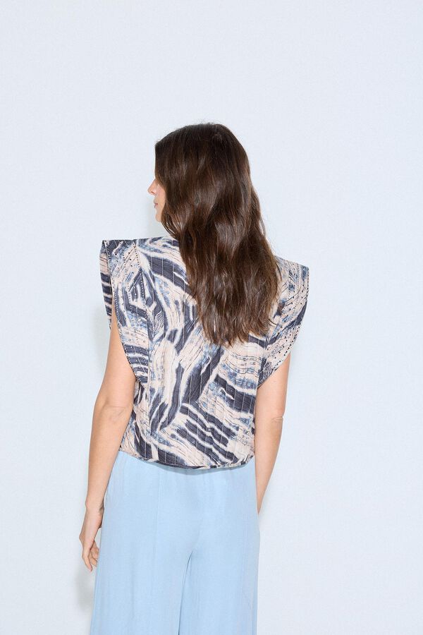 Slowlove Chaleco acolchado estampado Estampado azul