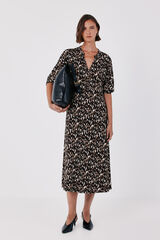 Cortefiel Fluid stretch dress Printed blue