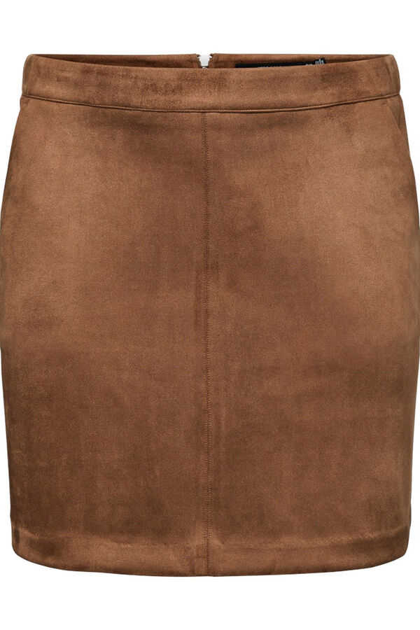 Vero Moda Curve Saia de couro sintético saia size  Castanho