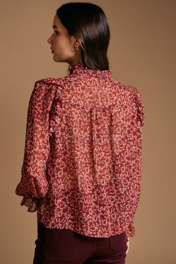 Polín Et Moi Camisa estampado Lidia com babados Granada