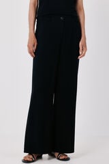 Cortefiel Fluid wide trousers Black