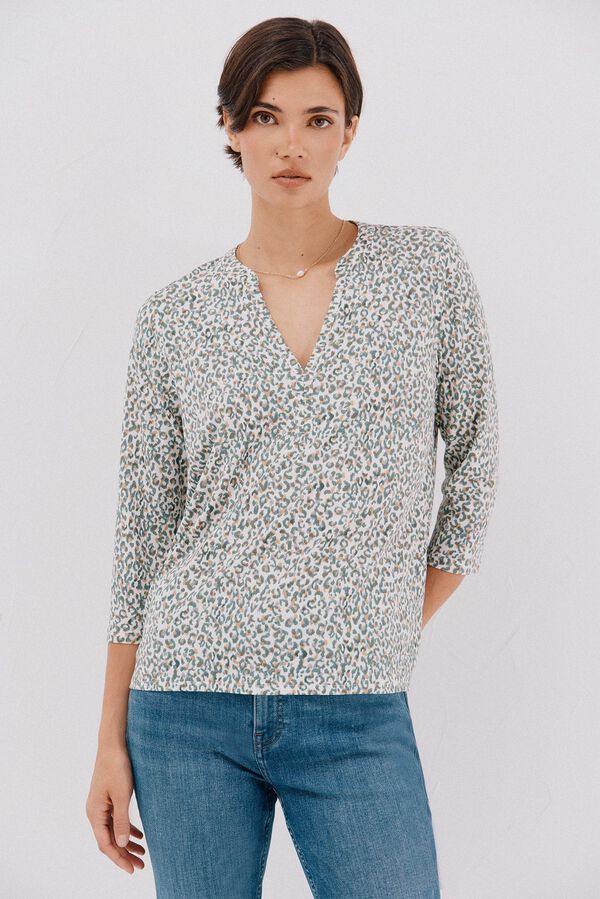 Cortefiel Basic mandarin neckline -shirt Multicolour