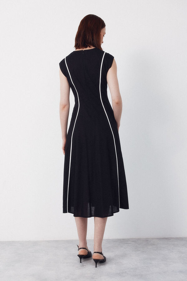 Cortefiel contrasting dress Black