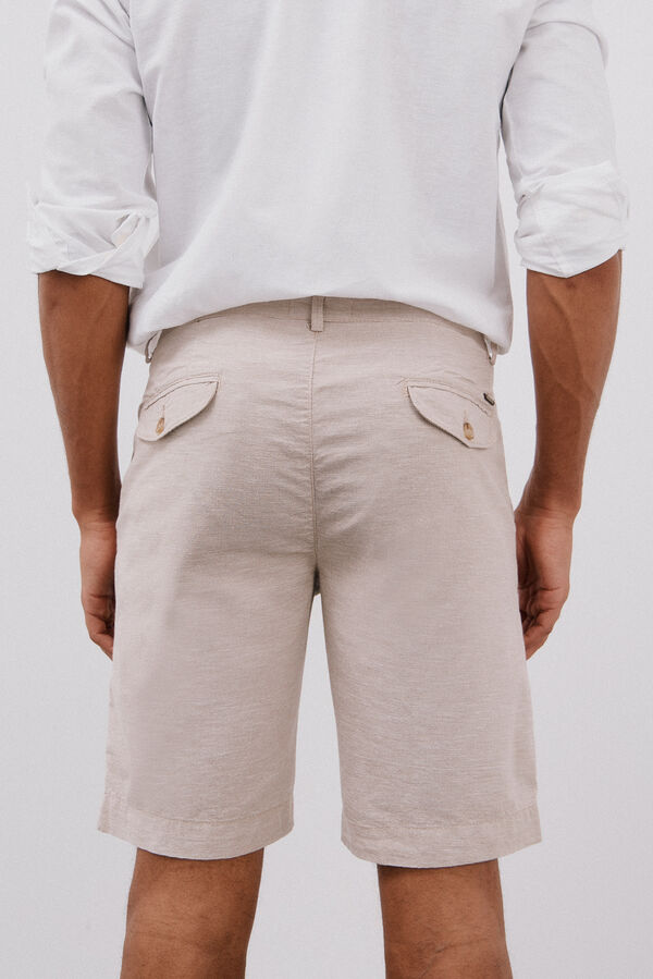Cortefiel Oxford chinos Bermuda Shorts Beige