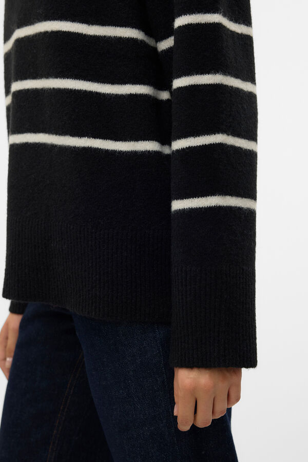 Cortefiel Striped jumper Black