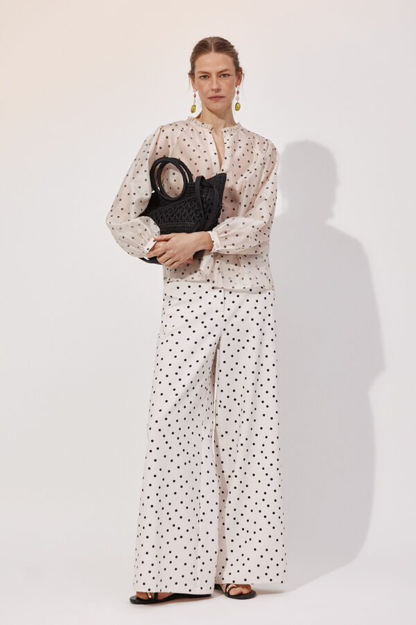 Cortefiel Polka-dots ruffle blouse Multicolour