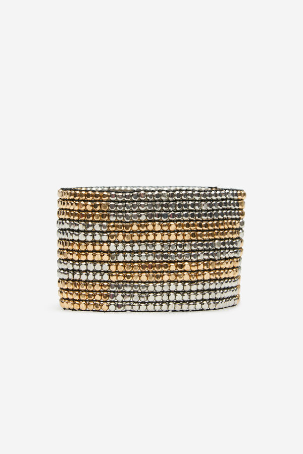 Cortefiel Pulseira de contas bicolor Dourado