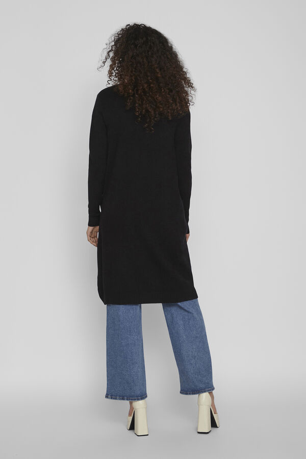 Vila C&aacute;rdigan de mujer de manga larga con bolsillos Negro