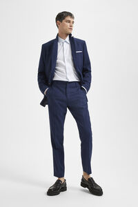 Selected Calças de linho slim fit