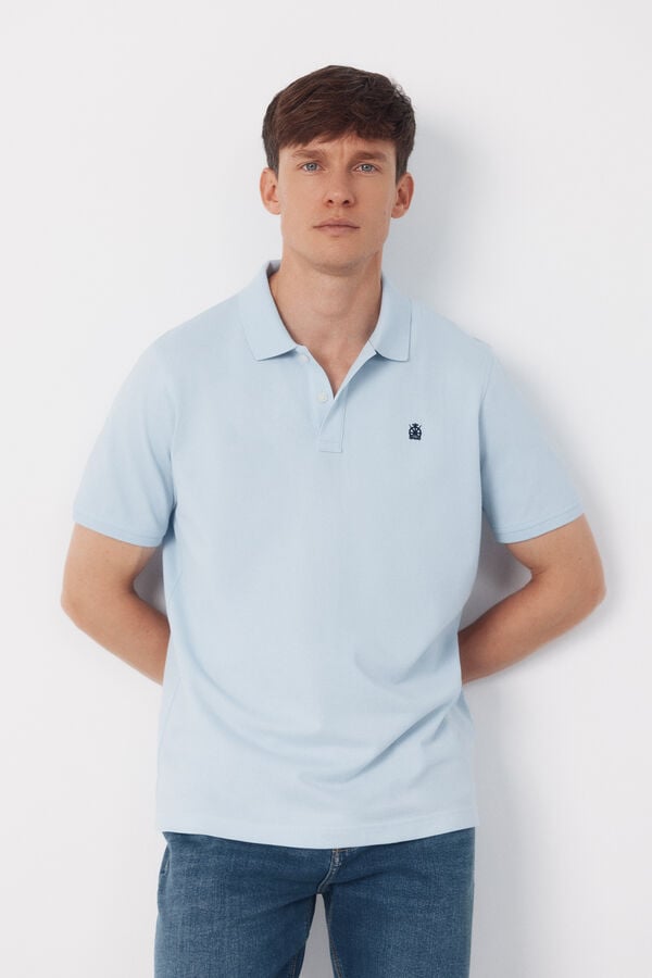 Cortefiel Basic piqué polo shirt Blue