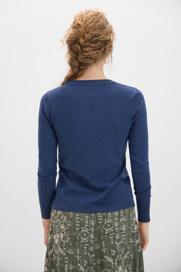 Cortefiel Round neck jumper Blue