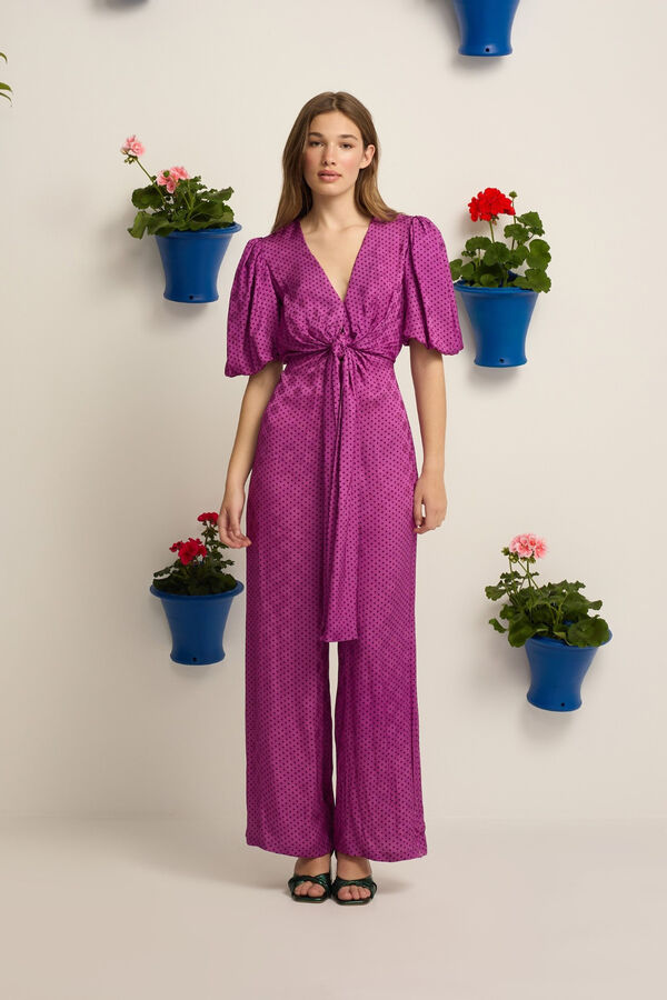 Silbon Macac&atilde;o Event Collection com n&oacute; e bolinhas Roxo