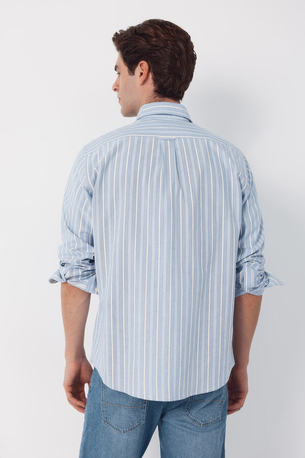 Cortefiel Striped Oxford shirt Blue
