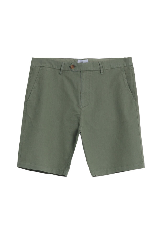 Cortefiel Micro-checked Bermuda shorts Green