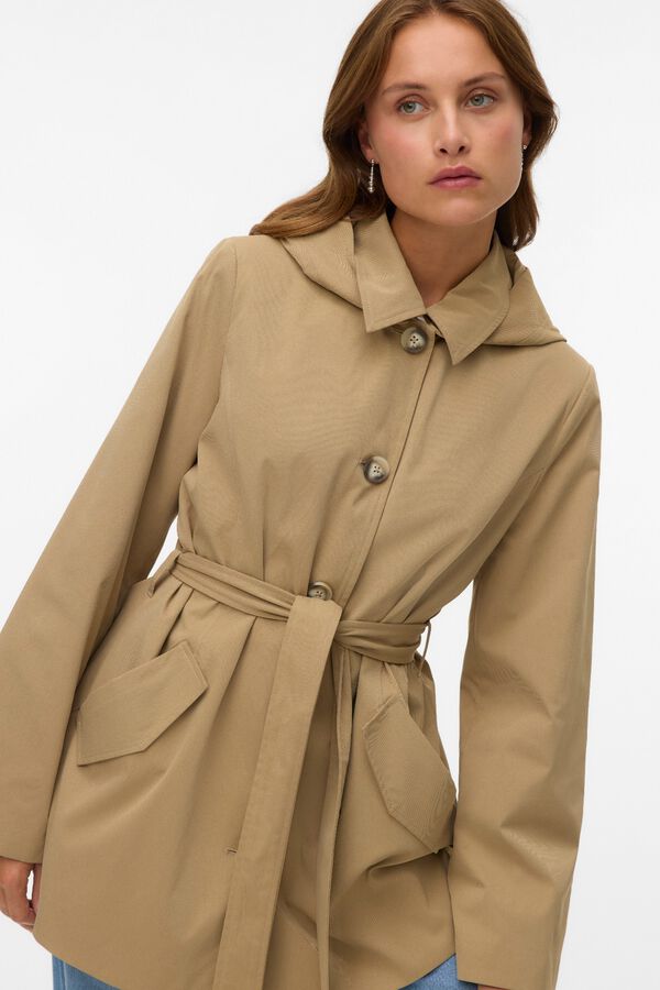 Vero Moda Gabardina midi Castanho