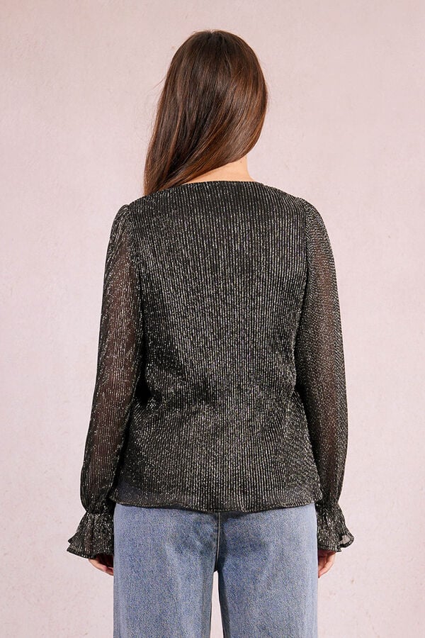 Molly Bracken Top plissada de manga comprida Cinzento