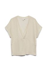 Vero Moda Top decote efeito cruzado manga curta Tostado