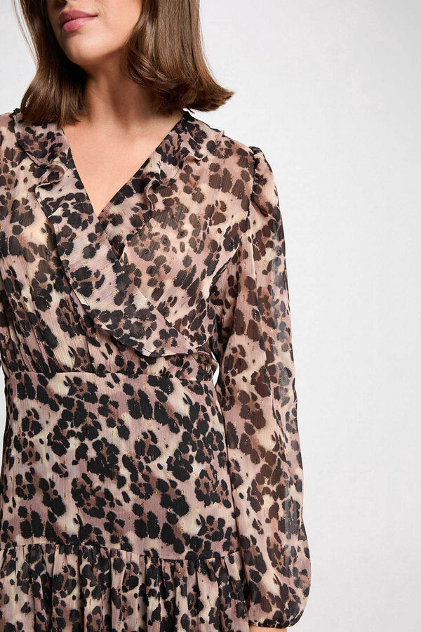 Morgan Vestido curto com gola em V Multicolorido