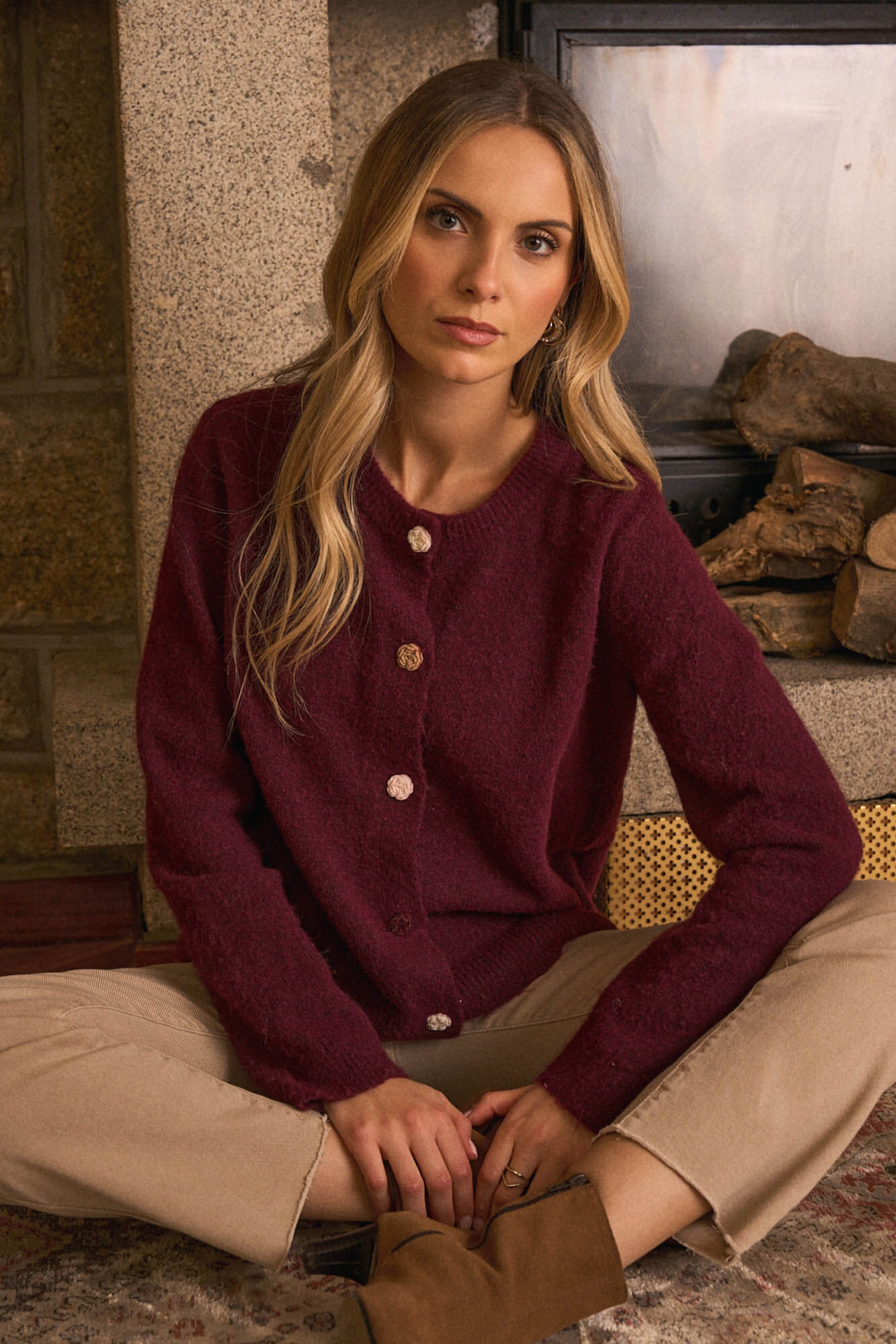 Pol&iacute;n Et Moi Cardigan com bot&otilde;es Mercedes