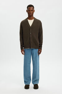 Selected Casaco de malha de l&atilde; com gola em V