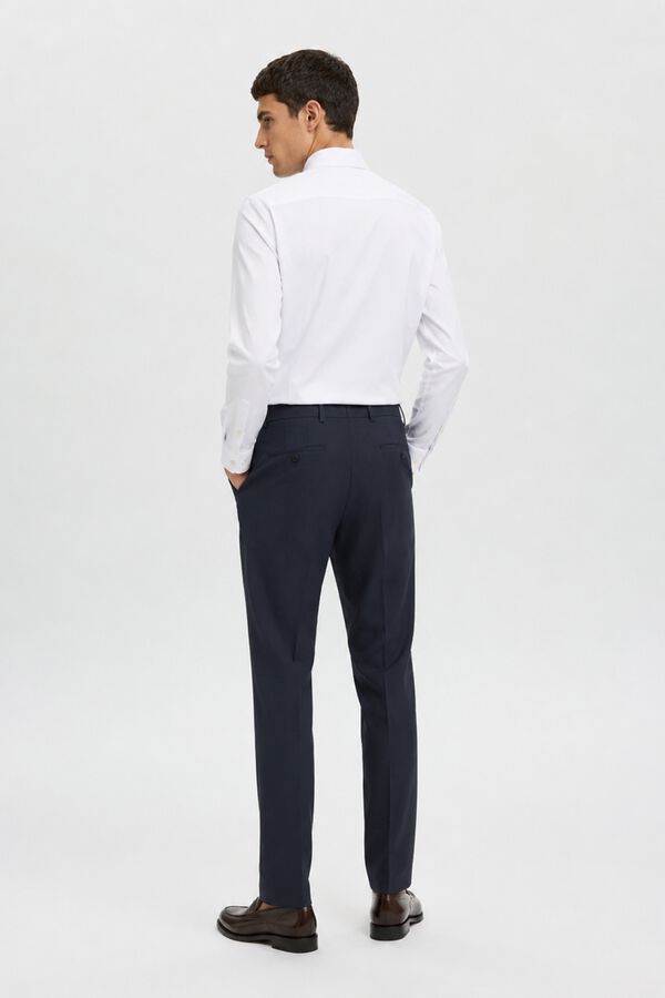 Selected Cal&ccedil;a de alfaiataria Slim Fit Azul