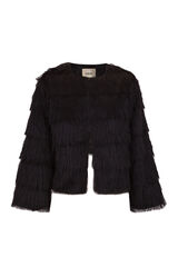 Slowlove Jaqueta com franjas Preto