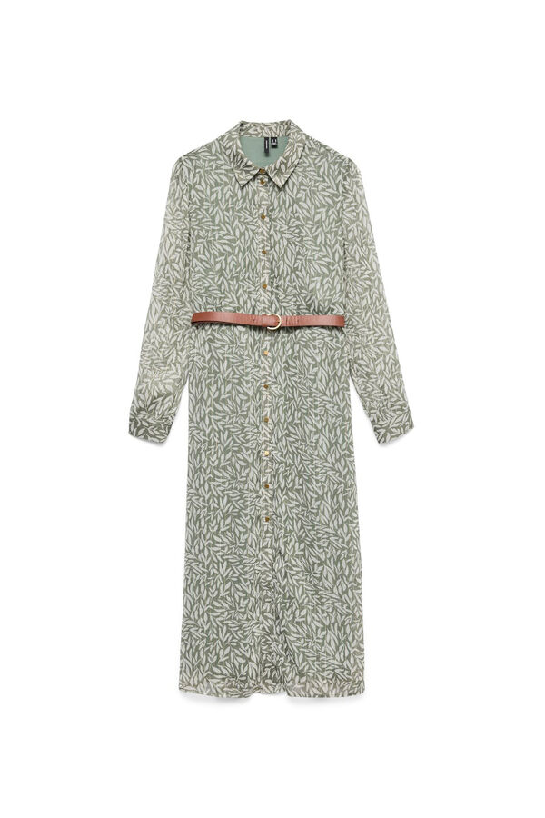Vero Moda Vestido midi de chiffon Verde