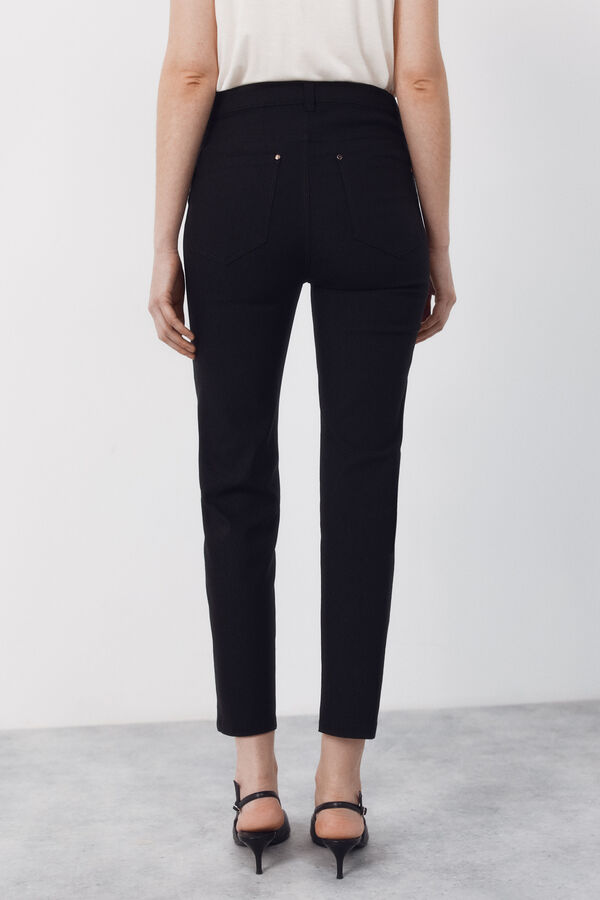 Cortefiel Skinny trousers with zips Black